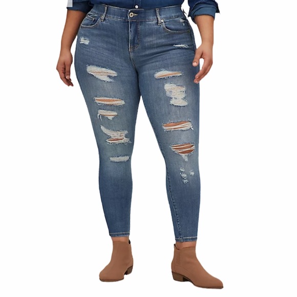 torrid Denim - Torrid Bombshell Skinny Distressed Jeans